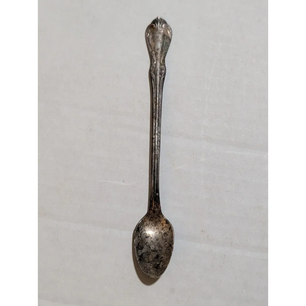 Vintage Oneida Silversmiths Ornate Scroll Silverplate Demitasse Spoon